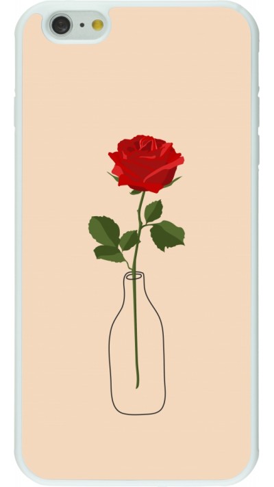 Coque iPhone 6 Plus / 6s Plus - Silicone rigide blanc Valentine 2023 single rose in a bottle