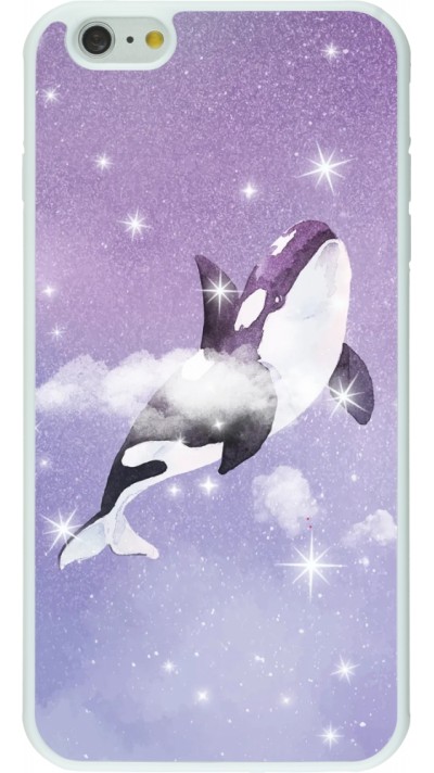 Coque iPhone 6 Plus / 6s Plus - Silicone rigide blanc Whale in sparking stars