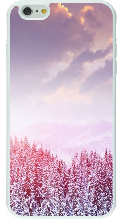 Coque iPhone 6 Plus / 6s Plus - Silicone rigide blanc Winter 22 Pink Forest