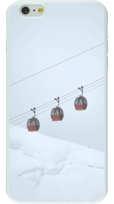 Coque iPhone 6 Plus / 6s Plus - Silicone rigide blanc Winter 22 ski lift