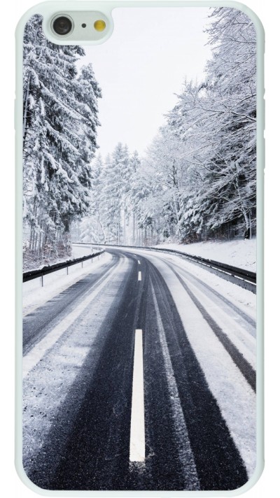 Coque iPhone 6 Plus / 6s Plus - Silicone rigide blanc Winter 22 Snowy Road