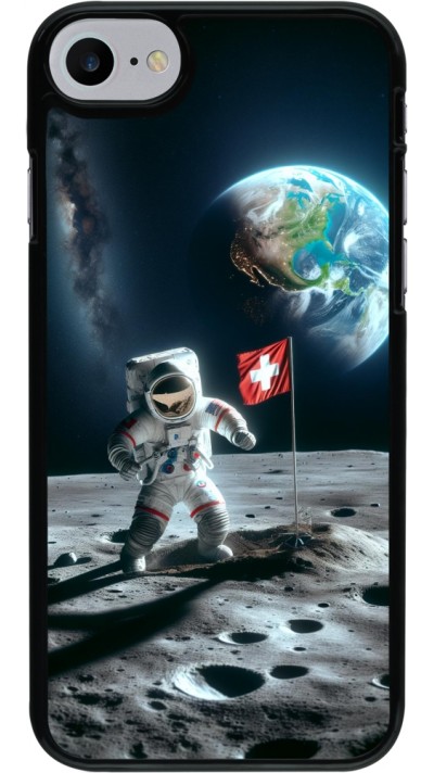 Coque iPhone 7 / 8 / SE (2020, 2022) - Astro Suisse sur lune