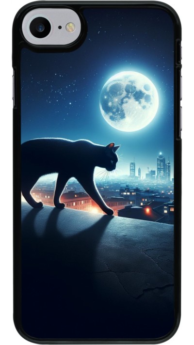 iPhone 7 / 8 / SE (2020, 2022) Case Hülle - Schwarze Katze unter dem Vollmond