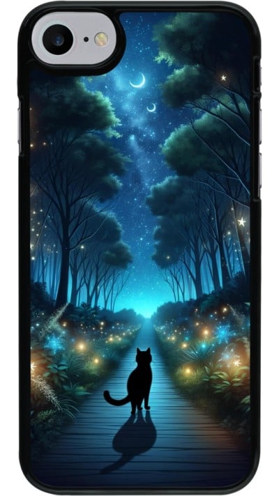iPhone 7 / 8 / SE (2020, 2022) Case Hülle - Schwarze Katze Spaziergang
