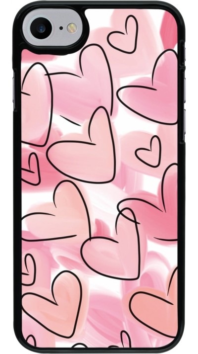Coque iPhone 7 / 8 / SE (2020, 2022) - Easter 2023 pink hearts