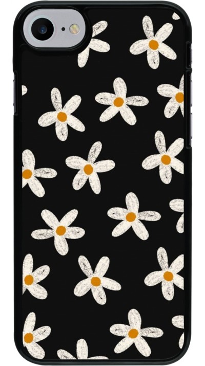 Coque iPhone 7 / 8 / SE (2020, 2022) - Easter 2024 white on black flower