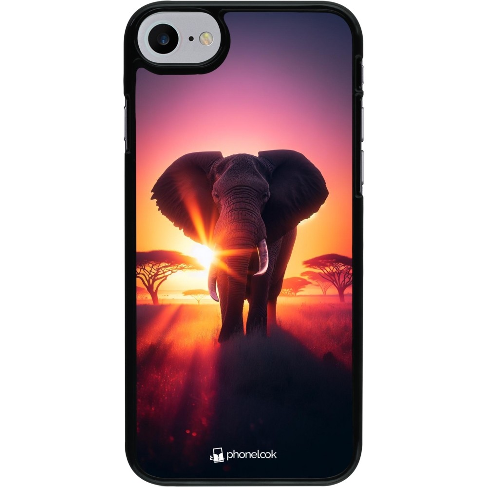 iPhone 7 / 8 / SE (2020, 2022) Case Hülle - Elefant Sonnenaufgang Schönheit