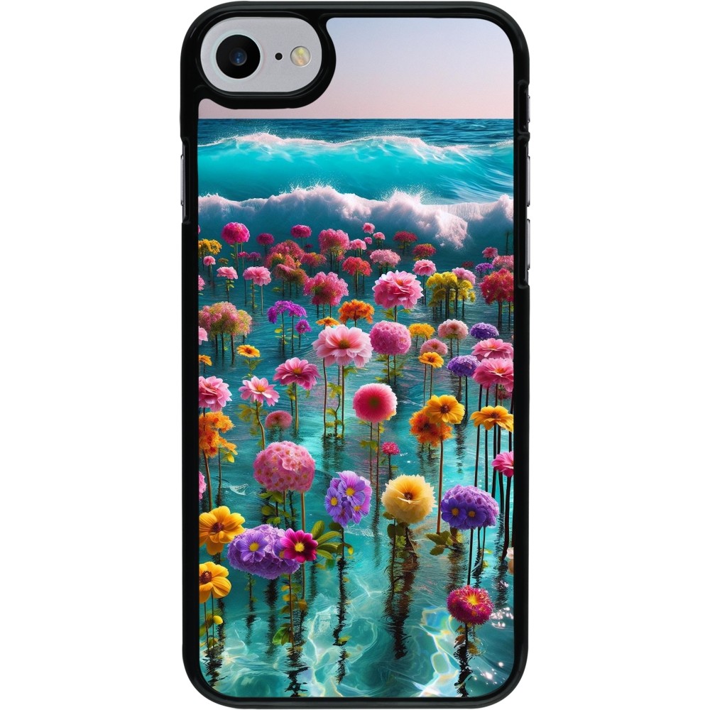iPhone 7 / 8 / SE (2020, 2022) Case Hülle - Blumenmeer Wellen