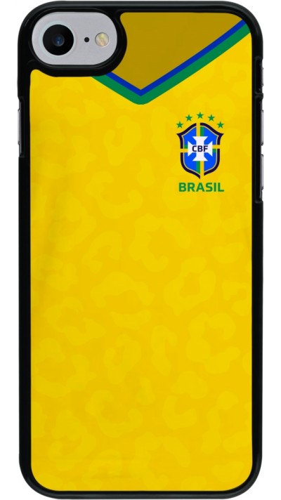 Coque iPhone 7 / 8 / SE (2020, 2022) - Maillot de football Brésil 2022 personnalisable