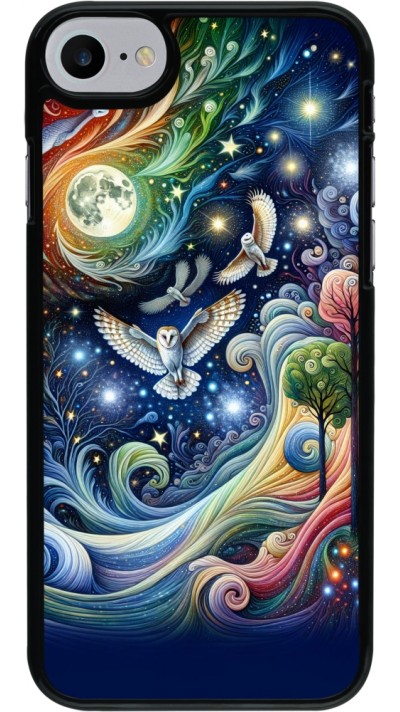 Coque iPhone 7 / 8 / SE (2020, 2022) - hibou volant floral