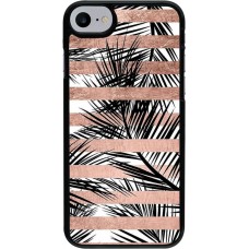 Coque iPhone 7 / 8 / SE (2020, 2022) - Palm trees gold stripes