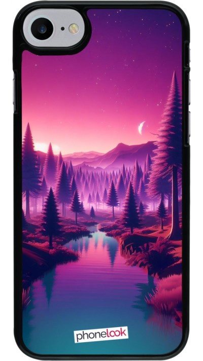 Coque iPhone 7 / 8 / SE (2020, 2022) - Paysage Violet-Rose