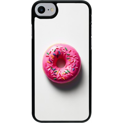 iPhone 7 / 8 / SE (2020, 2022) Case Hülle - Weisser Hintergrund, pinker Donut