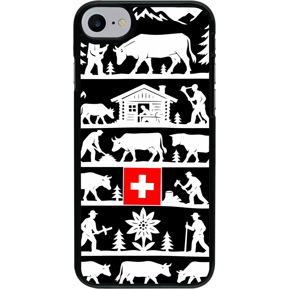 Coque iPhone 7 / 8 / SE (2020, 2022) - Poya Suisse 1 noir
