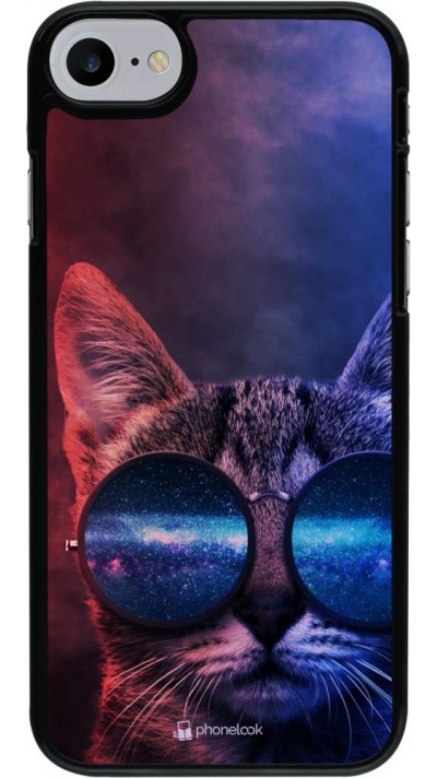Coque iPhone 7 / 8 / SE (2020, 2022) - Red Blue Cat Glasses