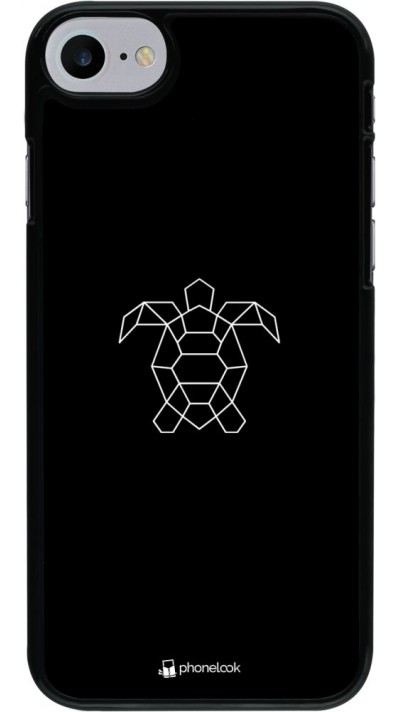 Hülle iPhone 7 / 8 / SE (2020, 2022) - Turtles lines on black