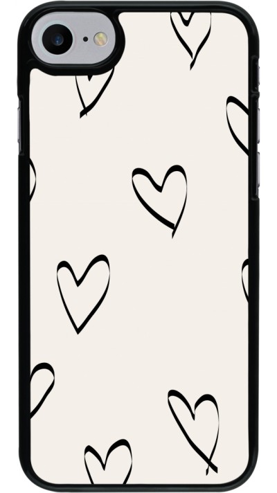 Coque iPhone 7 / 8 / SE (2020, 2022) - Valentine 2023 minimalist hearts