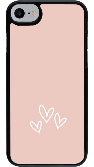 Coque iPhone 7 / 8 / SE (2020, 2022) - Valentine 2023 three minimalist hearts