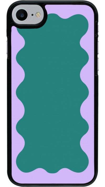 Coque iPhone 7 / 8 / SE (2020, 2022) - Wavy Rectangle Green Purple