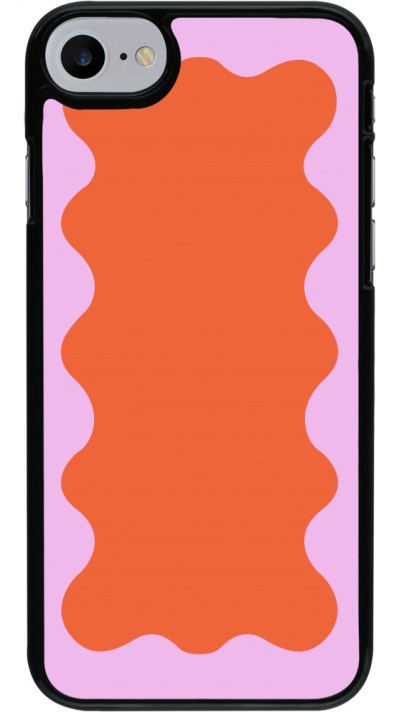Coque iPhone 7 / 8 / SE (2020, 2022) - Wavy Rectangle Orange Pink