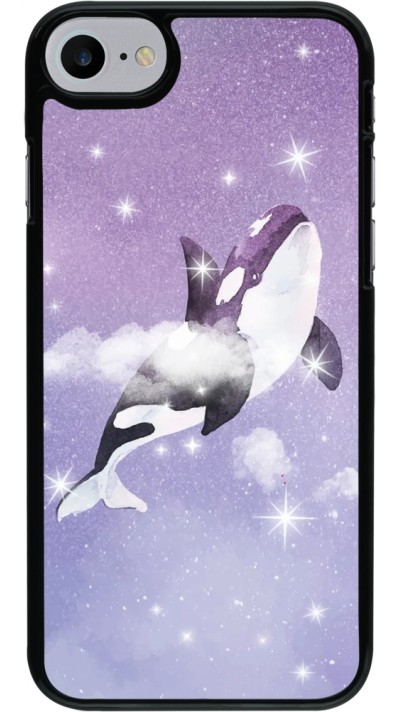 Hülle iPhone 7 / 8 / SE (2020, 2022) - Whale in sparking stars