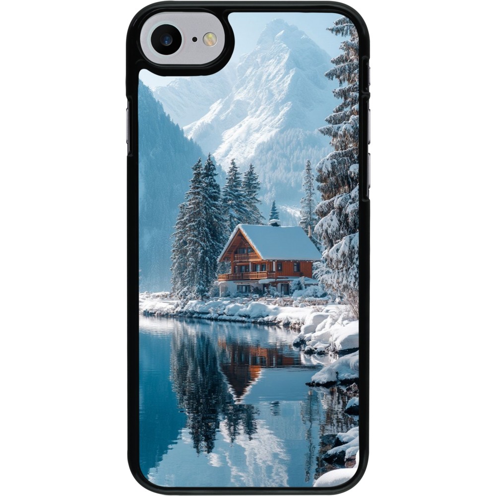 Coque iPhone 7 / 8 / SE (2020, 2022) - Winter 25 Winter house forest day
