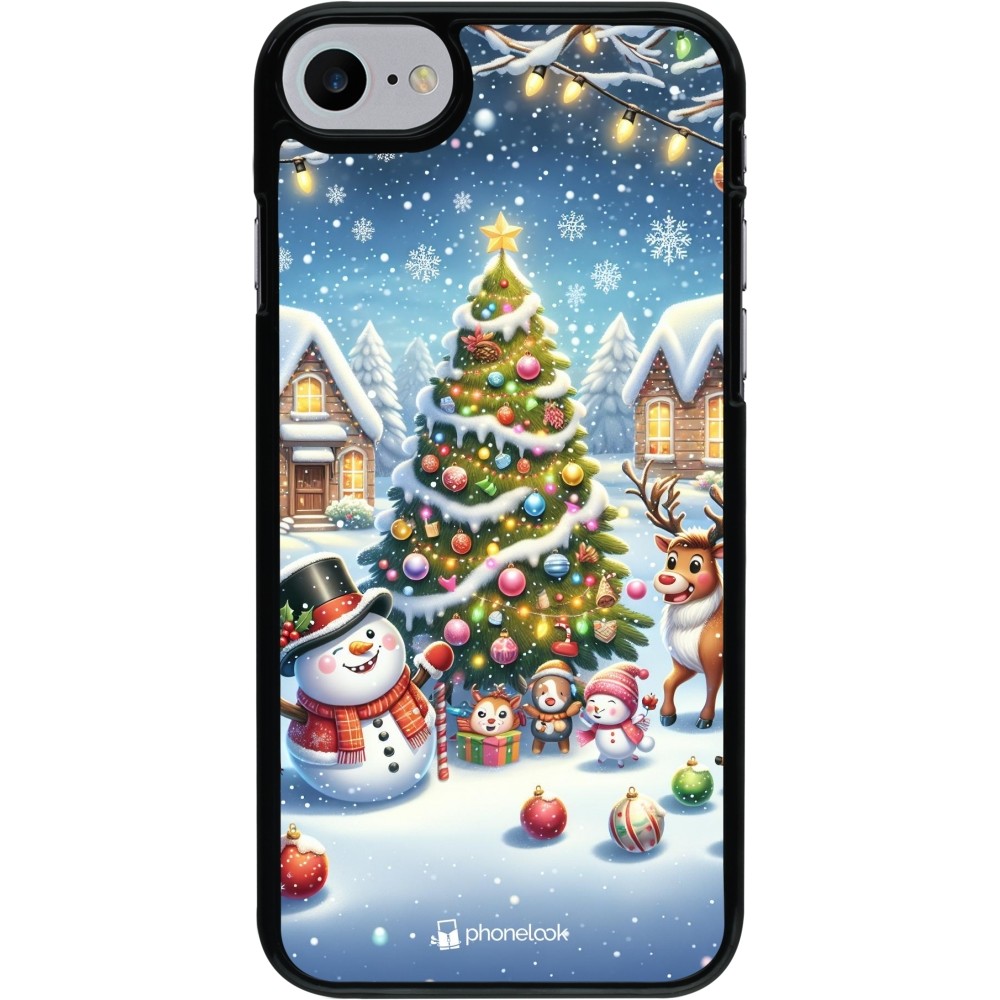 iPhone 7 / 8 / SE (2020, 2022) Case Hülle - Weihnachten 2023 Schneemann und Tannenbaum