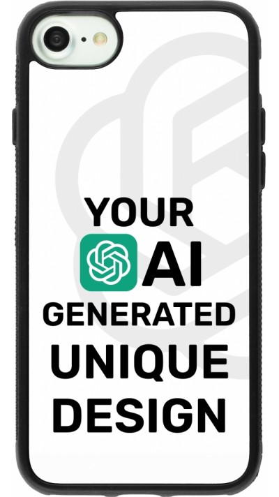 iPhone 7 / 8 / SE (2020, 2022) Case Hülle - Silikon schwarz 100% einzigartig erstellt dank Deiner Kreativität und künstlicher Intelligenz (KI)