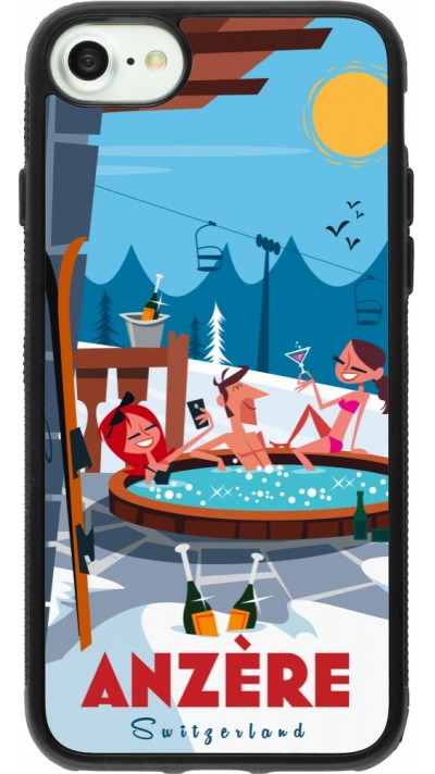 iPhone 7 / 8 / SE (2020, 2022) Case Hülle - Silikon schwarz Anzère Mountain Jacuzzi