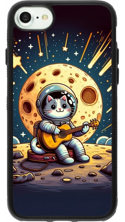 iPhone 7 / 8 / SE (2020, 2022) Case Hülle - Silikon schwarz AstroKatze RockMond