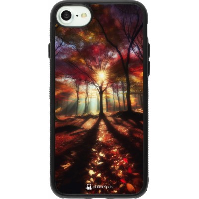 iPhone 7 / 8 / SE (2020, 2022) Case Hülle - Silikon schwarz Herbstlicher goldener Glanz