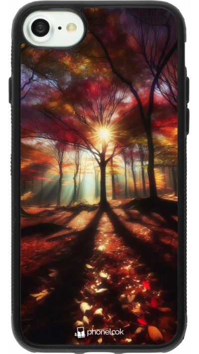 iPhone 7 / 8 / SE (2020, 2022) Case Hülle - Silikon schwarz Herbstlicher goldener Glanz