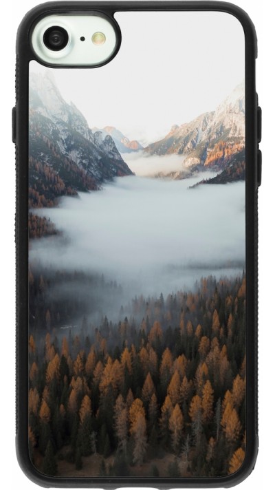 iPhone 7 / 8 / SE (2020, 2022) Case Hülle - Silikon schwarz Autumn 22 forest lanscape