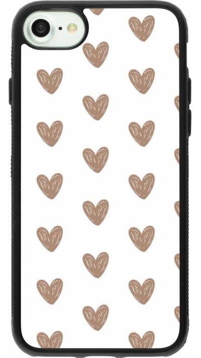 iPhone 7 / 8 / SE (2020, 2022) Case Hülle - Silikon schwarz Autumn 2024 brown hearts