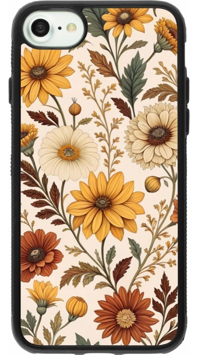 iPhone 7 / 8 / SE (2020, 2022) Case Hülle - Silikon schwarz Autumn 25 Flower pattern