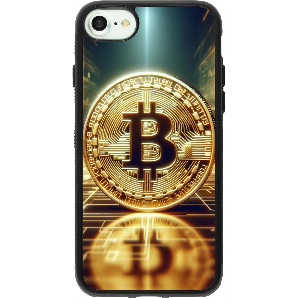 iPhone 7 / 8 / SE (2020, 2022) Case Hülle - Silikon schwarz Bitcoin Stehen