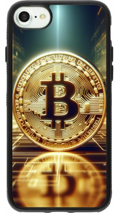 iPhone 7 / 8 / SE (2020, 2022) Case Hülle - Silikon schwarz Bitcoin Stehen