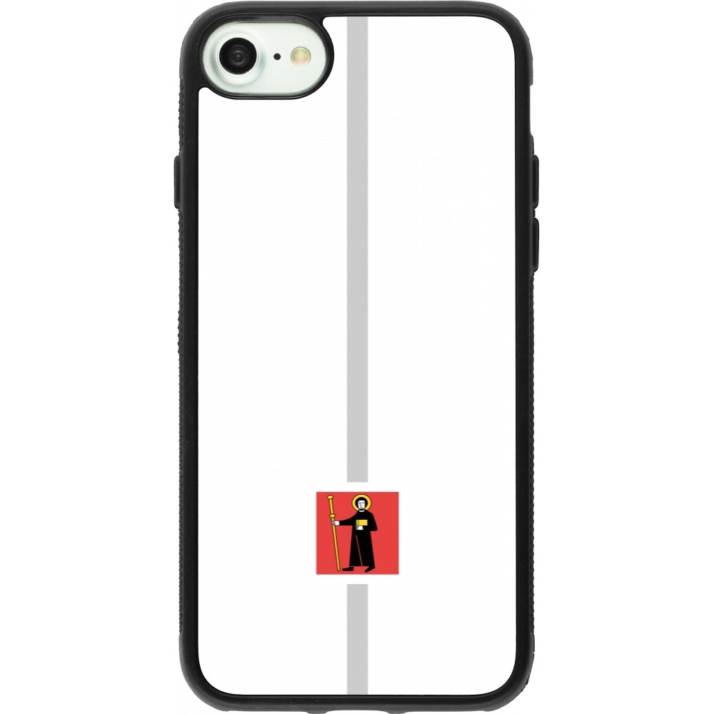 iPhone 7 / 8 / SE (2020, 2022) Case Hülle - Silikon schwarz Kanton GL weiss