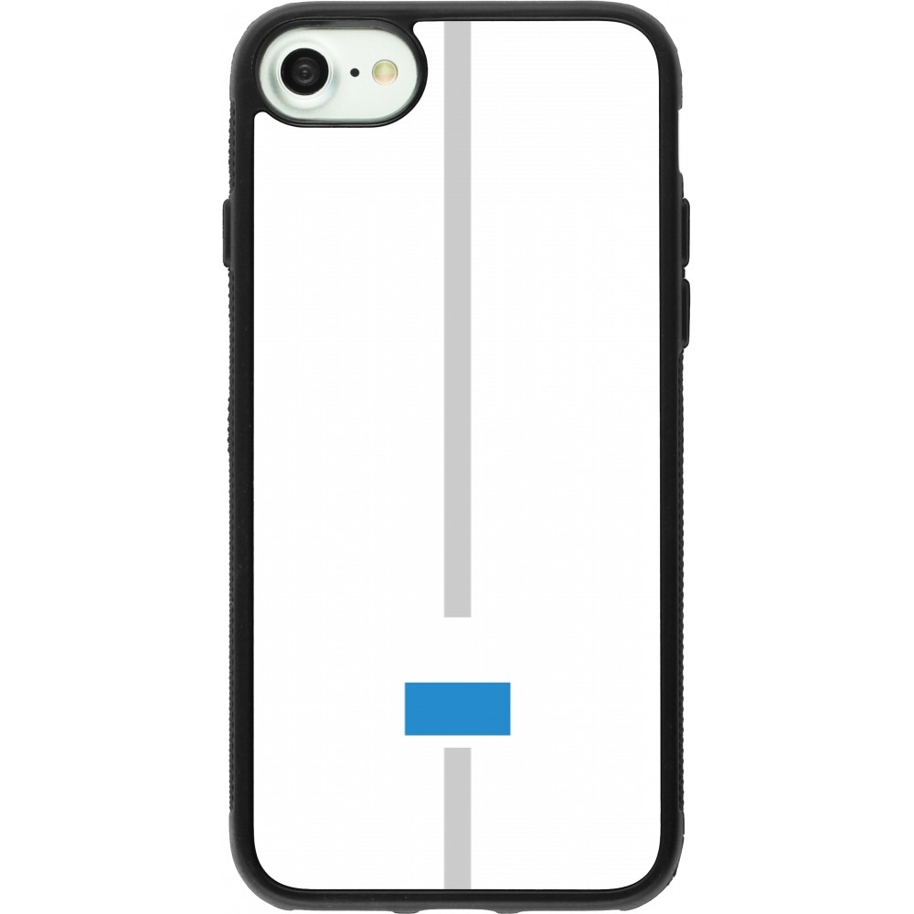 Coque iPhone 7 / 8 / SE (2020, 2022) - Silicone rigide noir Canton LU blanc
