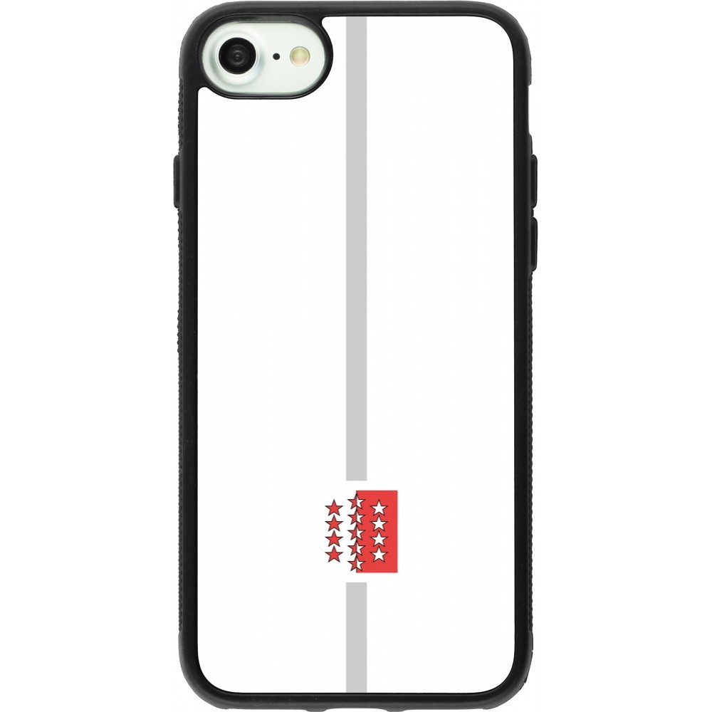 iPhone 7 / 8 / SE (2020, 2022) Case Hülle - Silikon schwarz Kanton VS weiss