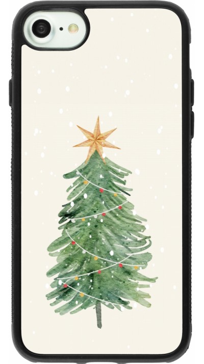 iPhone 7 / 8 / SE (2020, 2022) Case Hülle - Silikon schwarz Christmas 25 Sketch Tree