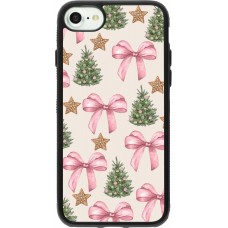 iPhone 7 / 8 / SE (2020, 2022) Case Hülle - Silikon schwarz Christmas 25 Vintage Ribbons