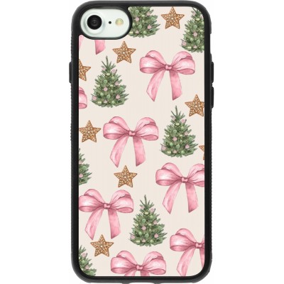 Coque iPhone 7 / 8 / SE (2020, 2022) - Silicone rigide noir Christmas 25 Vintage Ribbons