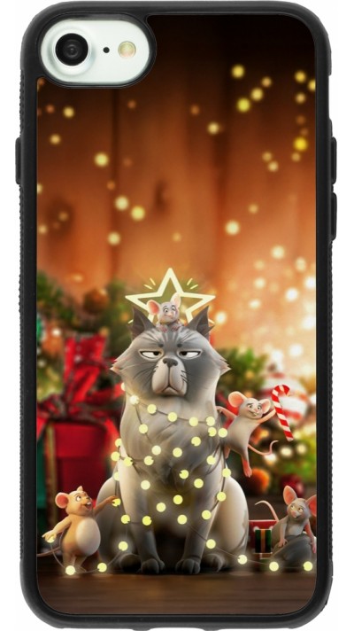 iPhone 7 / 8 / SE (2020, 2022) Case Hülle - Silikon schwarz Christmas 25 Xmas Cat