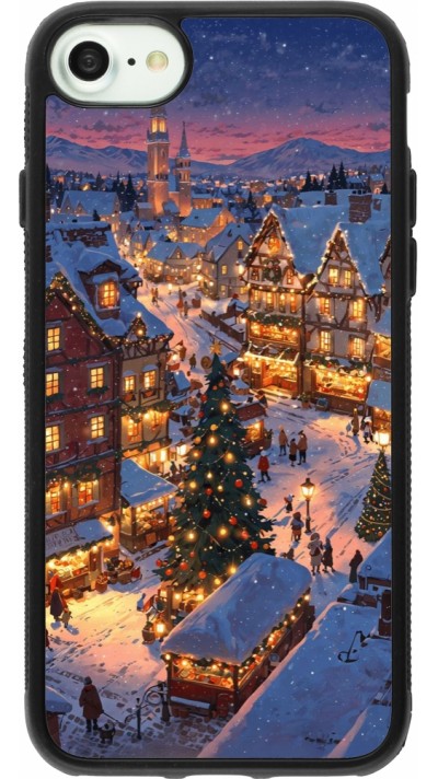 iPhone 7 / 8 / SE (2020, 2022) Case Hülle - Silikon schwarz Christmas 25 Xmas Village