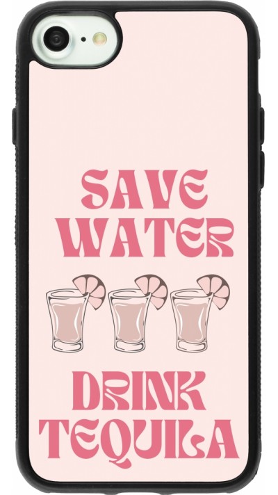 iPhone 7 / 8 / SE (2020, 2022) Case Hülle - Silikon schwarz Cocktail Save Water Drink Tequila