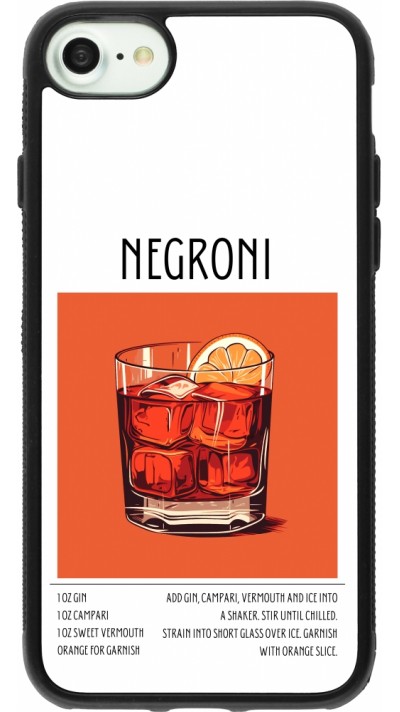 iPhone 7 / 8 / SE (2020, 2022) Case Hülle - Silikon schwarz Cocktail Rezept Negroni
