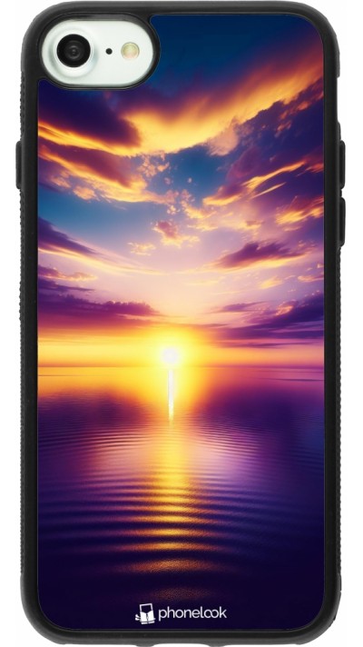 iPhone 7 / 8 / SE (2020, 2022) Case Hülle - Silikon schwarz Sonnenuntergang gelb violett