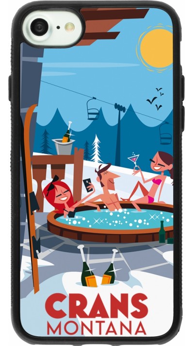 iPhone 7 / 8 / SE (2020, 2022) Case Hülle - Silikon schwarz Crans-Montana Mountain Jacuzzi