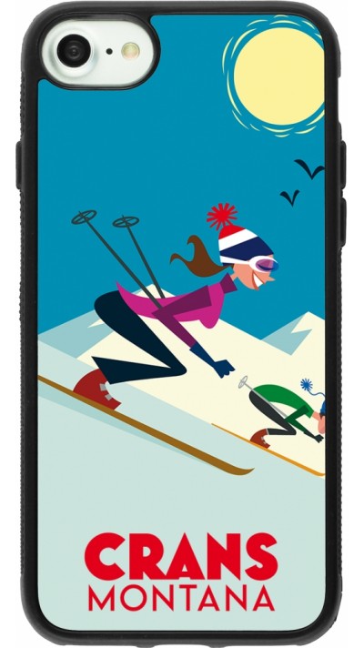 iPhone 7 / 8 / SE (2020, 2022) Case Hülle - Silikon schwarz Crans-Montana Ski Downhill